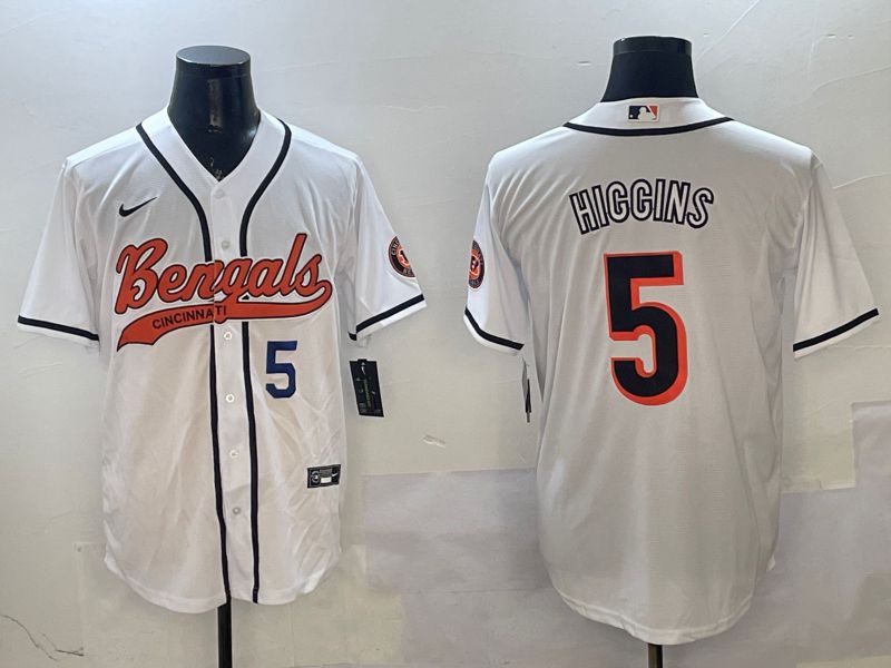 Men Cincinnati Bengals #5 Hiccins White Joint Name 2025 Nike Limited NFL Jersey style 2->cincinnati bengals->NFL Jersey